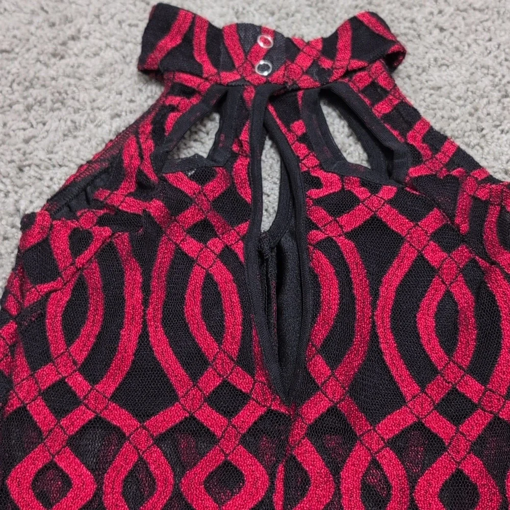 Kelle Dance Leotard Costume Red‎ Black High Neck Youth Size Medium